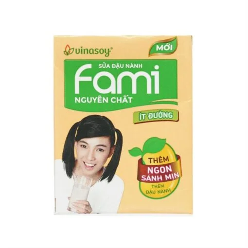 Fami Pure Less Sugar Soy Milk Drink, Box of 200ml - Hien Thao Shop