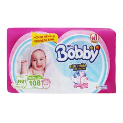 Bobby Newborn 1 Diaper Tape Soft, Pack 108 Pieces - Hien Thao Shop