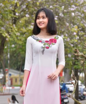 Mini Floral Ao Dai Vietnam Quick Custom Made - Hien Thao Shop