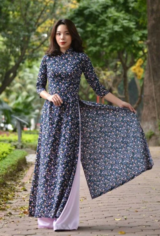 Mini Floral Ao Dai 1