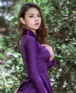 Robe violette Ao Dai