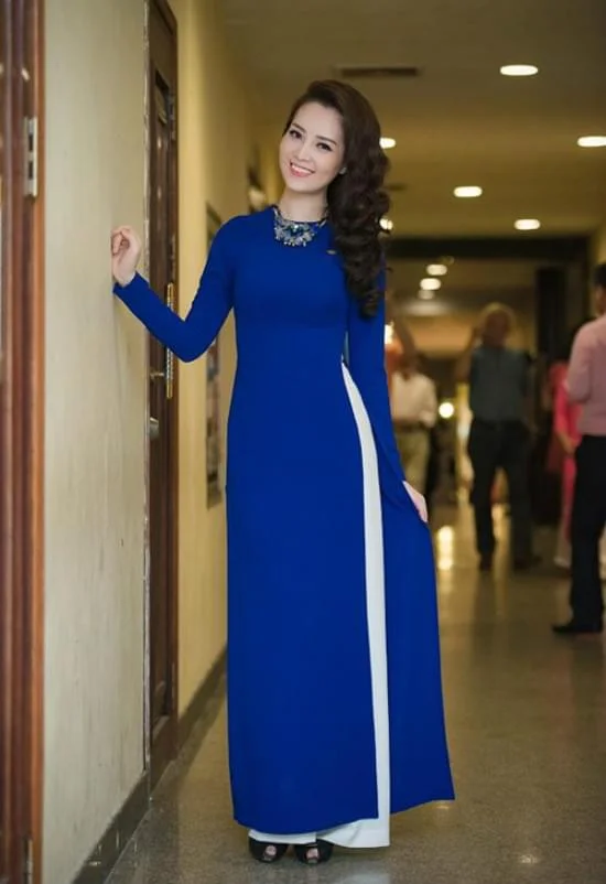 Black, Navy Blue, Red, or Royal Blue Ao Dai Hand Painted