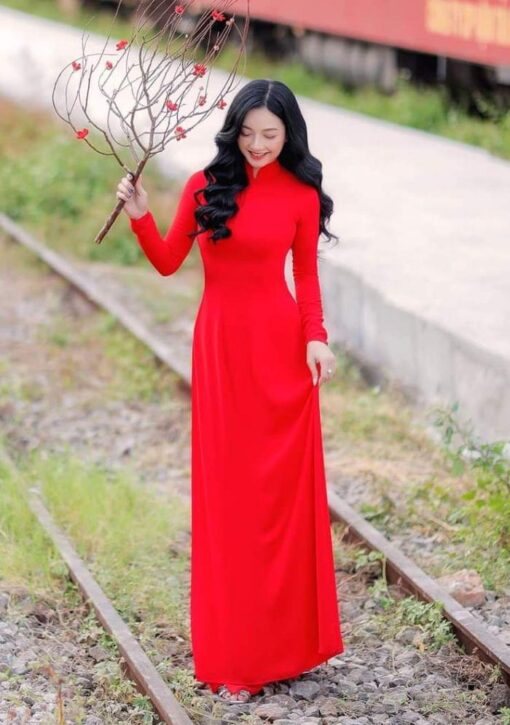 vietnamese traditional dress red
