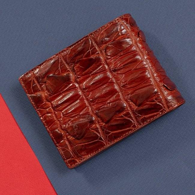 Alligator leather wallet men 100% handmede from real Crocodile skin,  handmade