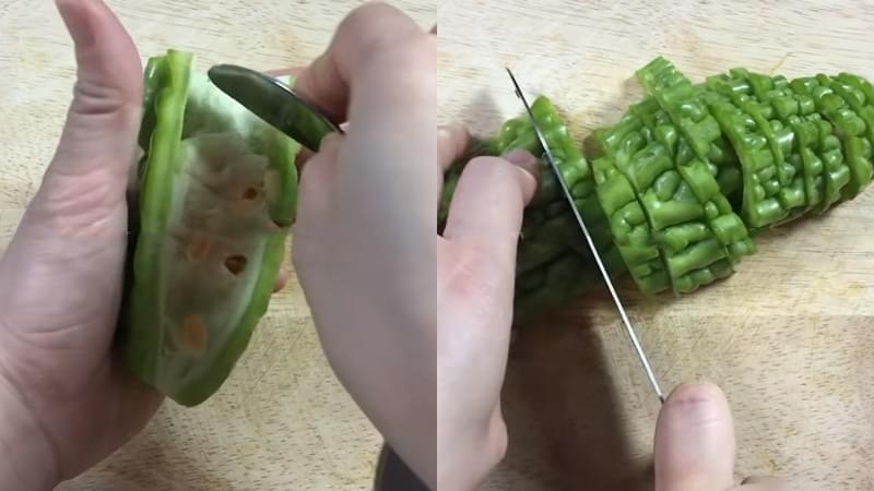 remove the seeds and cut it into thin slices