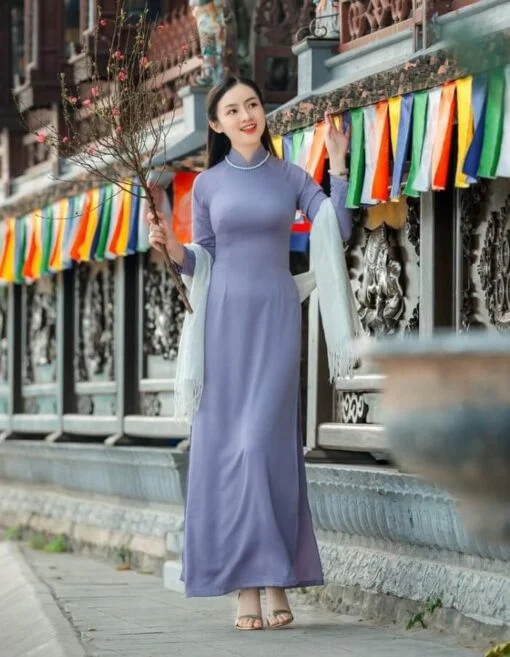 vietnam traditional ao dai in lavender 2