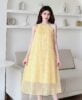 Sleeveless maxi dresses in yellow colour