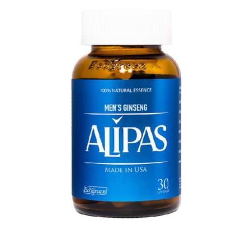 A bottle of Ginseng Alipas Ecogreen 30 capsules